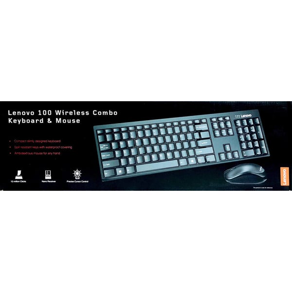 Wireless Keyboard Mouse Combo Lenovo 100