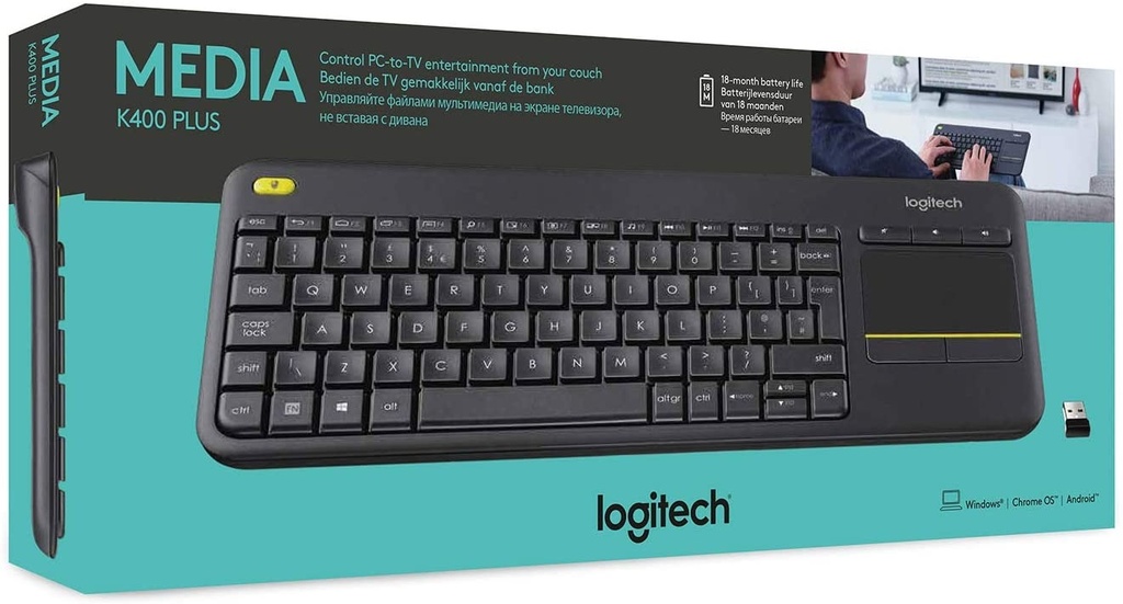 Wireless Touch Keyboard Logitech K400 Plus