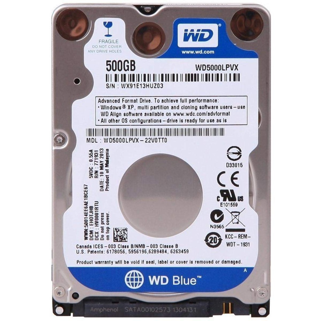 Laptop Hard Disk WD 500GB PullOut