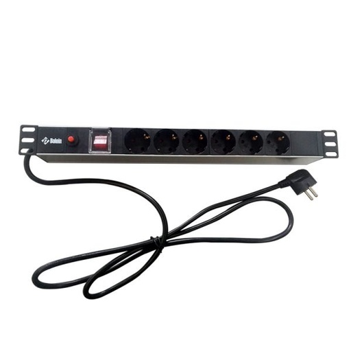 PDU 6 Way19" 1U MF Metal 1.8Mtr