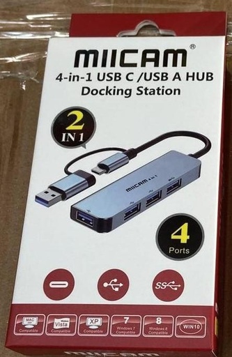 4in1 USB C/USB A Hub Docking Station Miicam-0649