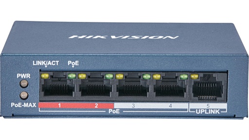 Hikvision 4 Port 10/100 Unmanaged POE Switch DS-3E0105P